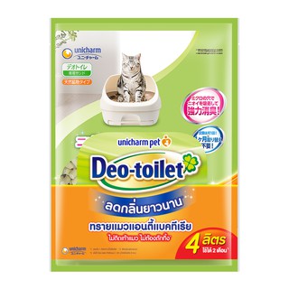 Unicharm Pet Deo toilet ทรายแมวลดกลิ่น แอนตี้แบค แบบรีฟิล 4ลิตร