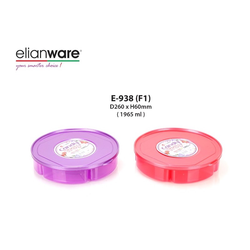 Elianware E-938 (F1) 1.965L 965ml พลาสติกปลอดสาร BPA 6 ช่องถาดขนมภาชนะ Bekas Kuih Edisi Raya