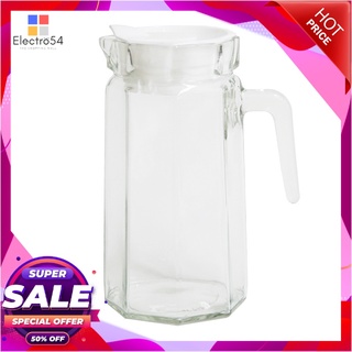 เหยือกน้ำใสทรงเหลี่ยม พร้อมฝาแก้วและบรรจุภัณฑ์Square Jug With Plastic Lid 1250 Ml.