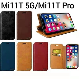 Mi11T Pro(พร้อมส่งในไทย)เคสฝาพับXiaomi Mi11T 5G/Mi11T Pro 5Gเคสกระเป๋าเปิดปิดแบบแม่เหล็ก เก็บนามบัตรได้