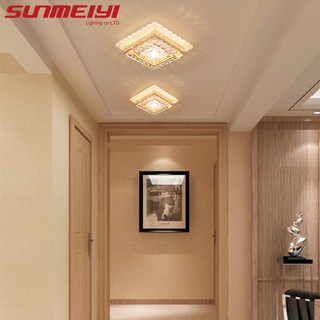 Sunmeiyi โคมไฟเพดาน LED คริสตัล ทรงกลม สไตล์นอร์ดิก สําหรับห้องครัว ห้องนั่งเล่น บ้าน