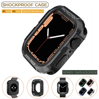 เคส applewatch กีฬา ยาง Apple Watch Series 7 Case i watch Case Size 40mm 41mm 44mm 45mm 38mm 42mm apple watch series 7 6 5 4 3 Apple Watch se เคส applewatch series 7