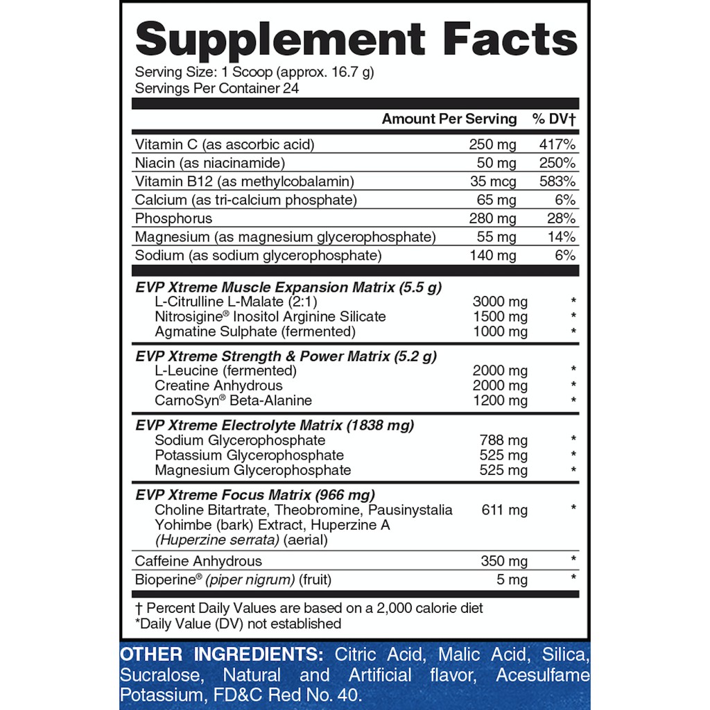 Evogen Evp Xtreme 24 Serving Pre Workout Shopee Thailand