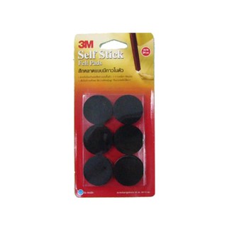 3M สักหลาดแบบกลม 3M 34x34 มม. สีดำ 12ชิ้น แบบมีกาวในตัว