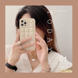 เคสโทรศัพท์มือถือ tpu นิ่ม ทรงสี่เหลี่ยม สีขาวครีม สําหรับ Iphone 12 pro max 11 pro max xs max xr x 13promax 7plus 14proamx