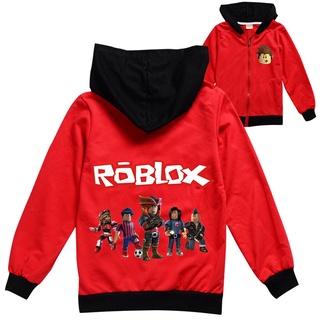 เสื้อแจ็กเก็ต เสื้อฮู้ดดี้ แขนยาว มีซิป ลายการ์ตูน ROBLOX ลําลอง สําหรับเด็กผู้ชาย เด็กผู้หญิง