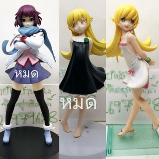 (แท้/มือ2) Banpresto Monogatari Series Tsukimonogatari Shinobu Oshino Black Dress,Hitagi Senjougahar SQ,Speaker Mascot