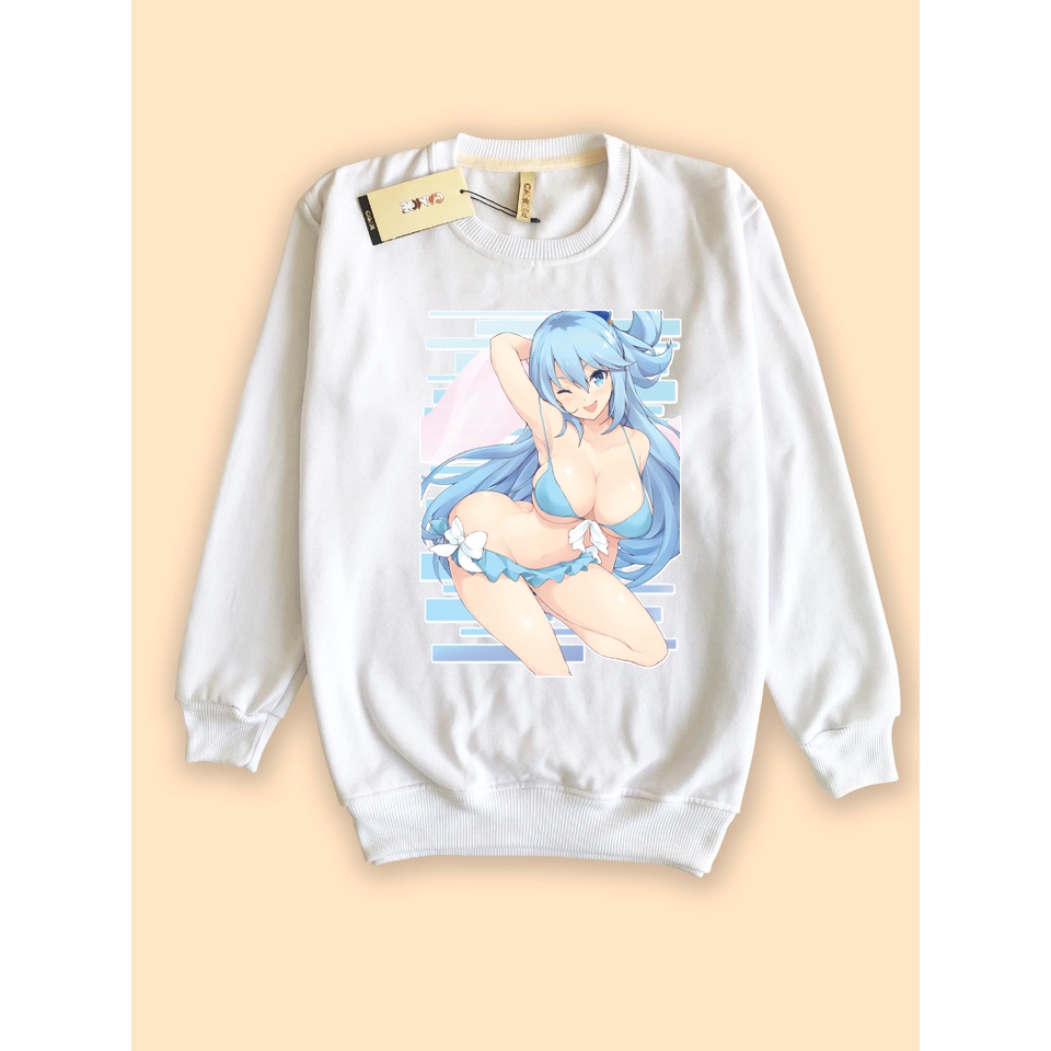 เสื้อกันหนาวเสื้อสเวตเตอร์ Anime Konosuba Aqua ชุดว่ายน้ํา Lewd Summer