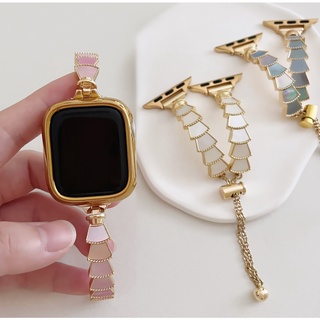 สายนาฬิกาข้อมือโลหะ ประดับเพชร แบบเปลี่ยน สําหรับ สาย applewatch สายนาฬิกา i watch strap series 7 se 6 5 4 3 2 1 ขนาด 41 มม. 45 มม. 40 มม.~44 มม. สายนาฬิกา applewatch