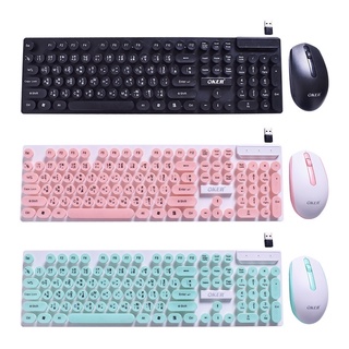 OKER wireless keybord+mouse +type-c คีร์บอร์ทเม้าไร้สาย รุ่น k6500