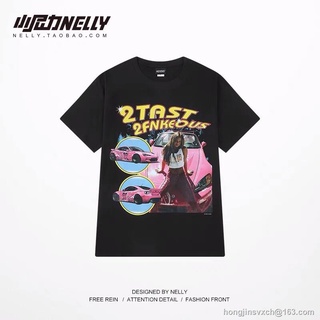 AY เสื้อยืดโอเวอร์ไซต์แนวสตรีท 2TAST 2FURIOUS 90’s SML