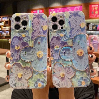 เคส Vivo V21 5G V21E V20 Pro บลูเรย์ นิ่ม ซิลิโคน เคสโทรศัพท์ น่ารัก หรูหรา ดอกไม้ รูปแบบ กันกระแทก ครอบคลุมเต็มรูปแบบ เลนส์กล้อง