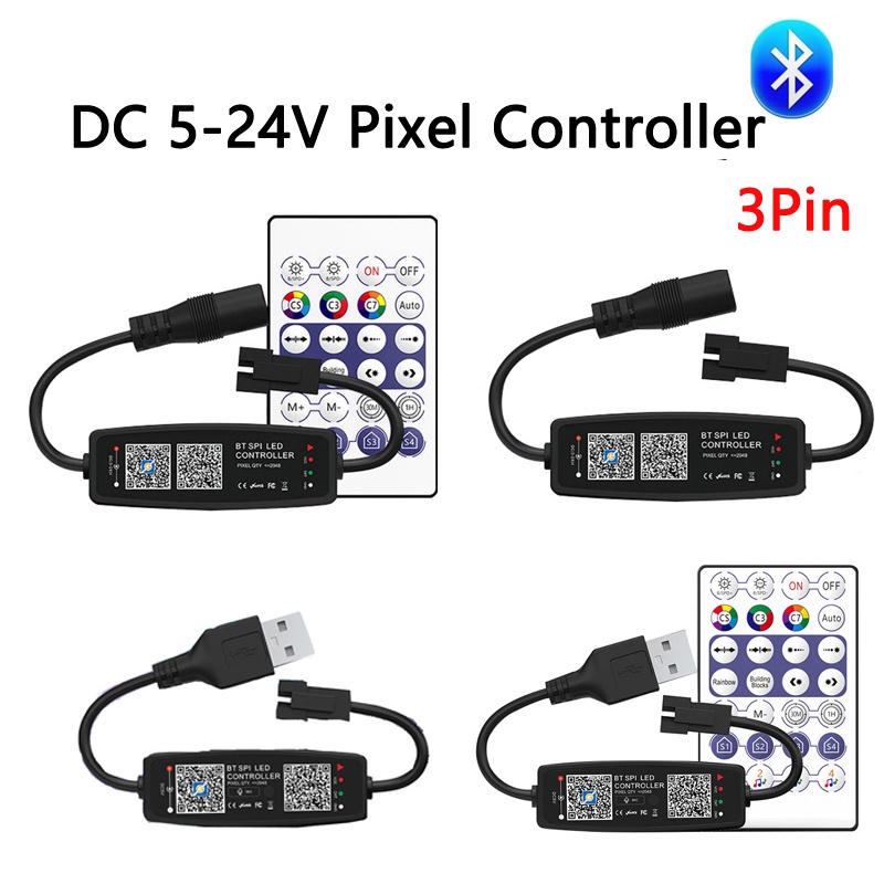 ตัวควบคุมสายไฟ LED rgb DC5V 12V 24V WS2811 WS2812B สําหรับ Pixel rgb WS2813 WS2815 SK6812 Magic Home