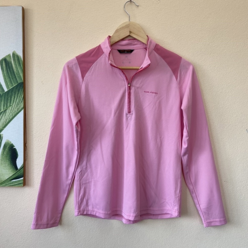 Kol Ping เสื้อคอซิปแขนยาวสีชมพู เสื้อตีกอล์ฟ สภาพใหม่