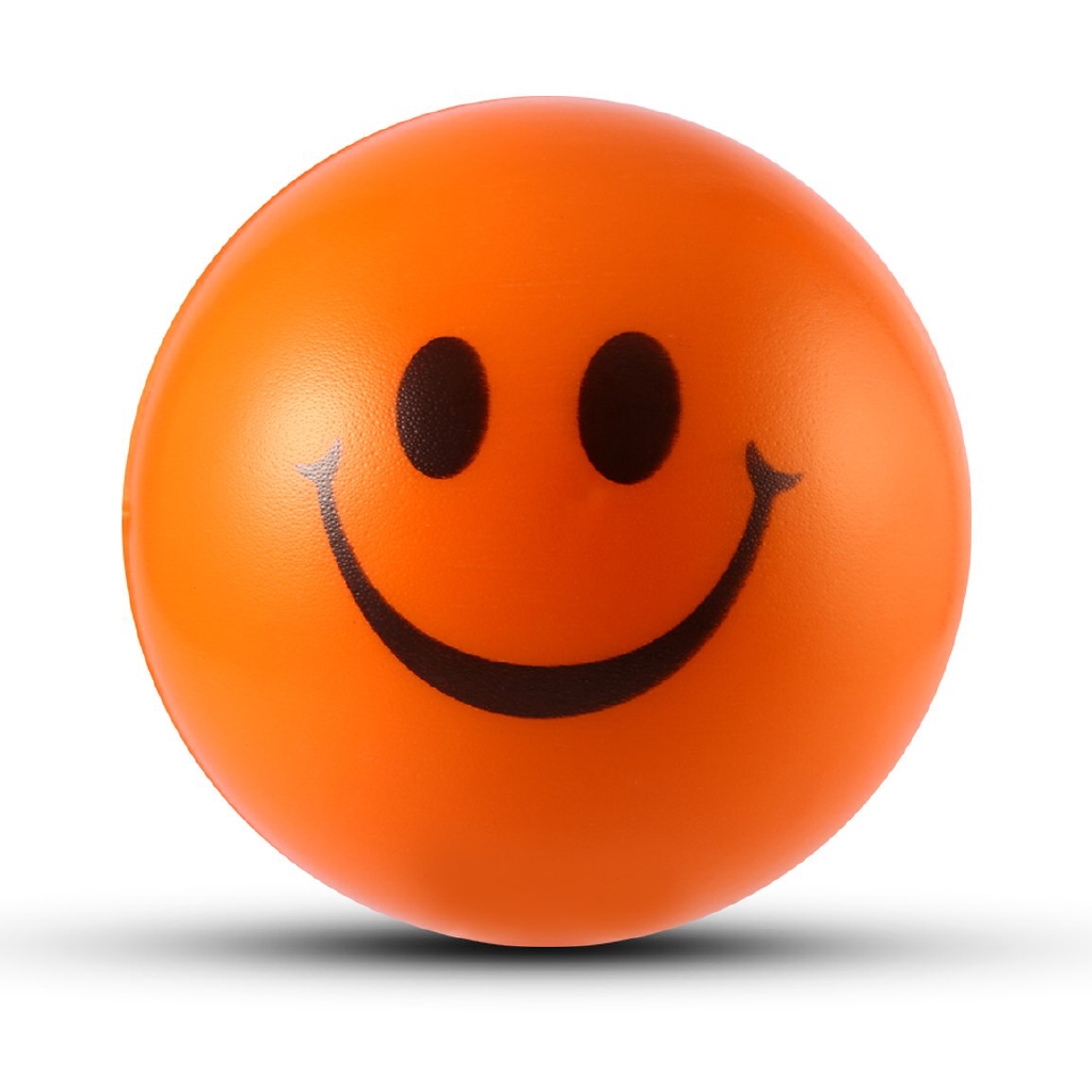 Gadgets en speeltjes Happy Yellow Bouncy Foam Ball Smile Face Party Favour Stress Relief Toy 24