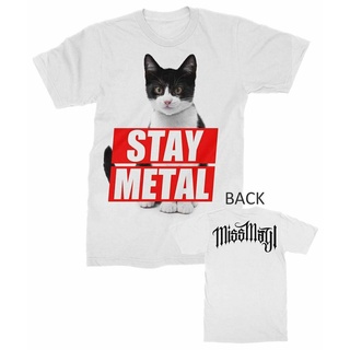 [พร้อมส่ง] ขายดี เสื้อยืด พิมพ์ลายกราฟฟิค Miss May I Stay Metal Cat สําหรับผู้ชาย