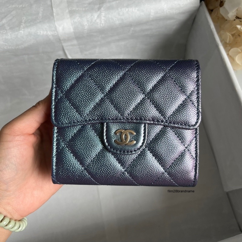 new chanel trifold wallet caviar holo31