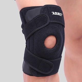 AOLIKES ผ้าพยุงหัวเข่าลดเจ็บหัวเข่า เสริมสปิง 2 เส้น แบบรัด 3 เส้น KNEE BLACK SUPPORT knee support