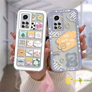 น่ารักเคส Infinix Hot 10 11 Play 10 10t 10s NFC 10i 9 Pro 10 Lite 11 Plus Hot 9 Play 11 11S NFC Infinix Smart 6 5 4 4C 5 Pro Tencno Spark 5 PRO ลายหมีหน้ายิ้ม เมฆ เคสแบบใส