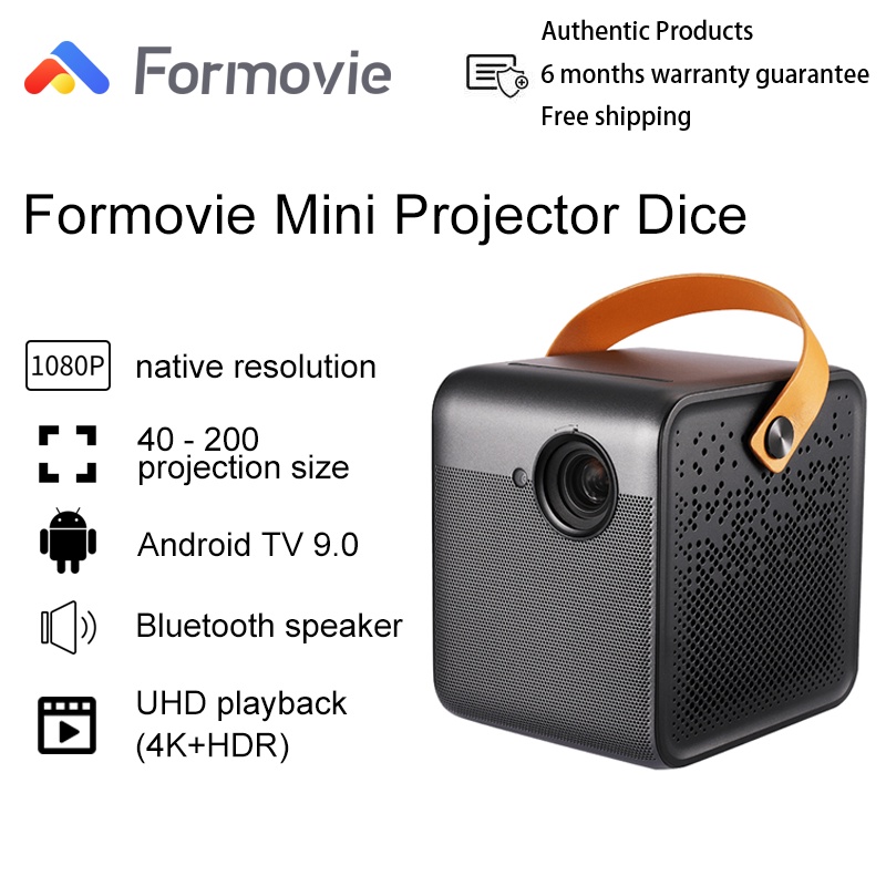 [ผ่อน0%] Formovie Dice: The Brightest Portable Projector 1080P FHD Android TV portable projector ไม่