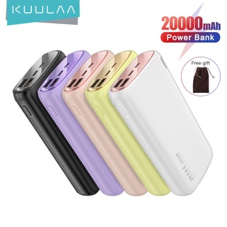 Kuulaa พาวเวอร์แบงค์ 26800mAh แบบพกพา 20000 mAh สีมาการอง สําหรับ Xiaomi Mi