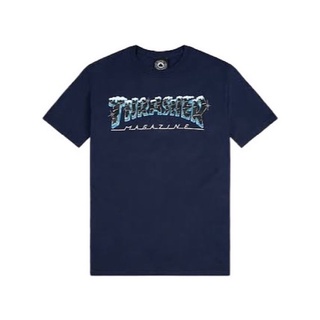 เสื้อยืดผ้าฝ้ายพิมพ์ลายแฟชั่น THRASHER - BLACK ICE TEE