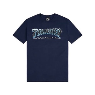 เสื้อยืดผ้าฝ้ายพิมพ์ลายแฟชั่น THRASHER - BLACK ICE TEE