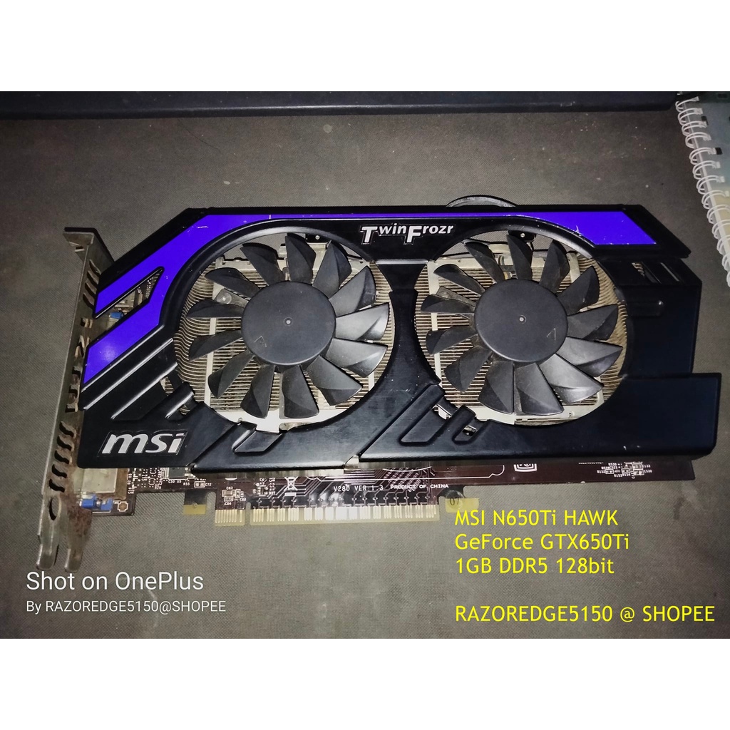 (การ์ดจอเกมมิ่งมือสอง)​ MSI GeForce GTX650Ti 1GB DDR5 128bit ต่อไฟเพิ่ม