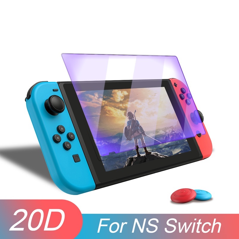 ฟิล์มกันรอยหน้าจอกระจกนิรภัยระดับพรีเมียมพร้อม Thumbsticks สําหรับ Nintendo Switch NS