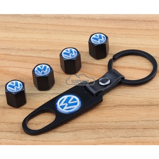 ราคาต่อ4 ชิ้น พวงกุญแจ จุกลม จุ๊บลม โลโก้ โฟล์คสวาเก้น สีฟ้า blue Volkswagen VW Car Tyre Tire Cap Wheel Nut Valve Stem A