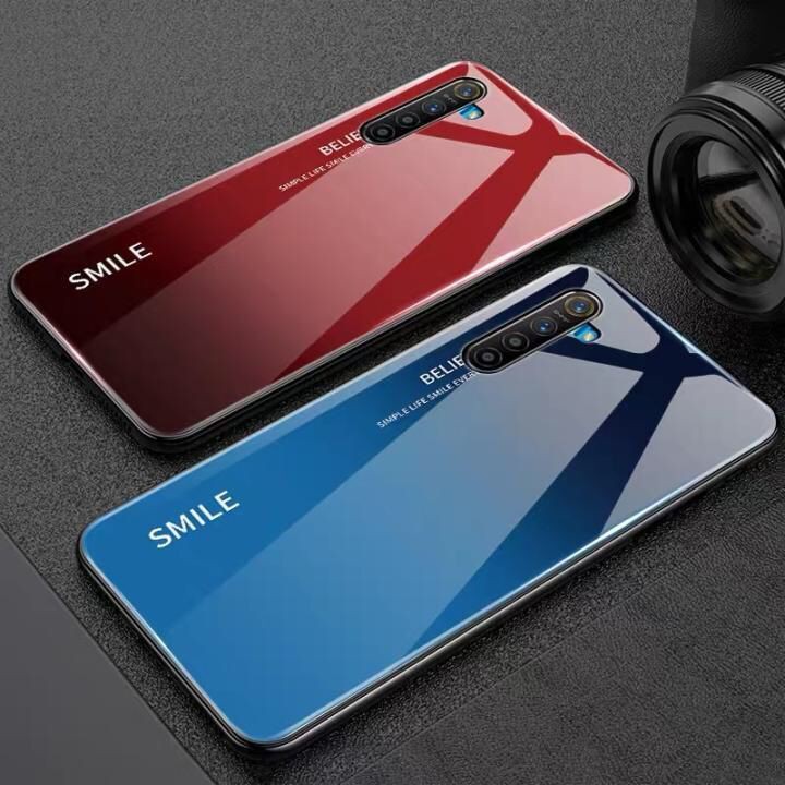 [ส่งจากไทย] Case Realme 6Pro เคสกระจกสองสี เคส ขอบนิ่ม เคสกระจกไล่สี