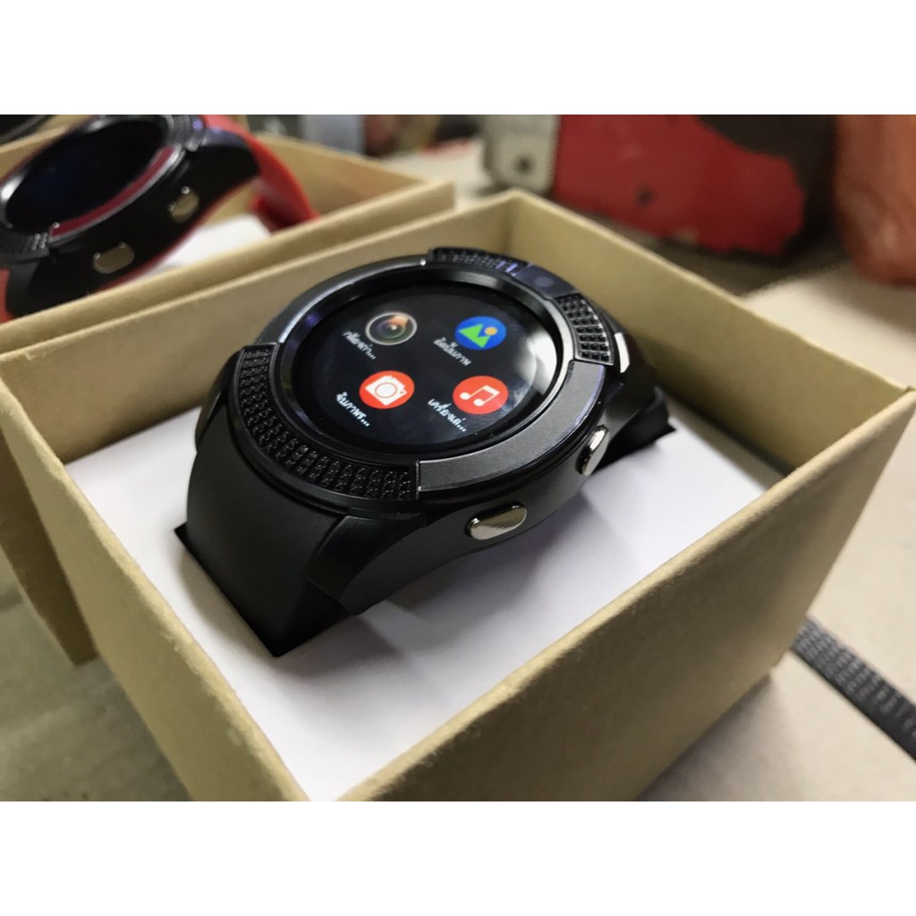 สมาร์ทวอชยอดฮิตโทรได้smartwatch รุ่น V8  โทรได้ใส่ซิมได้ หน้าจอสี LCD ทัชสกรีน มีกล้องถ่ายรูปที่หน้าปัด เมนูภาษาไทย