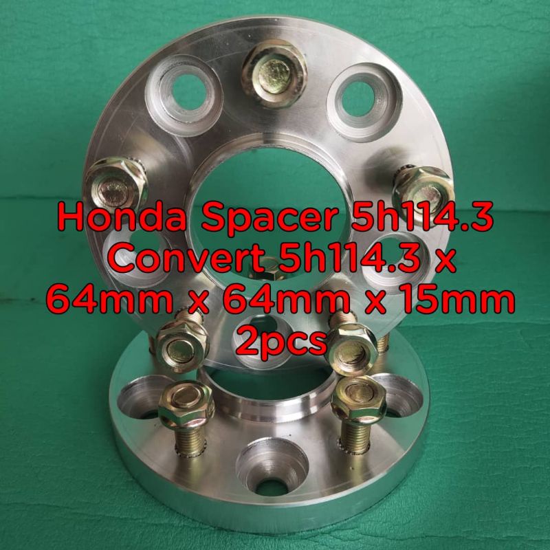 Honda Spacer 5h114.3 แปลง 5h114.3 x 64 มม. x 64 มม. x 15 มม. 2 ชิ้น