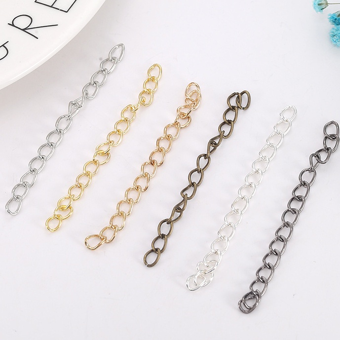 100 ชิ้น / ถุง สร้อยคอ สายโซ่ต่อขยาย เครื่องประดับ diy อุปกรณ์เสริม หางโซ่ เครื่องประดับ โซ่ต่อขยาย