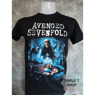 เสื้อยืดคอกลม สกรีนลาย AVENGED SEVENFOLD (รหัส 96)