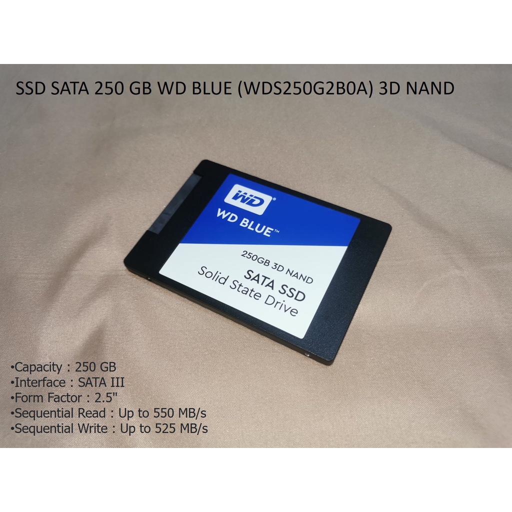 SSD SATA WD BLUE 250 GB (WDS250G2B0A) มือสองเหลือประกัน 2 ปี