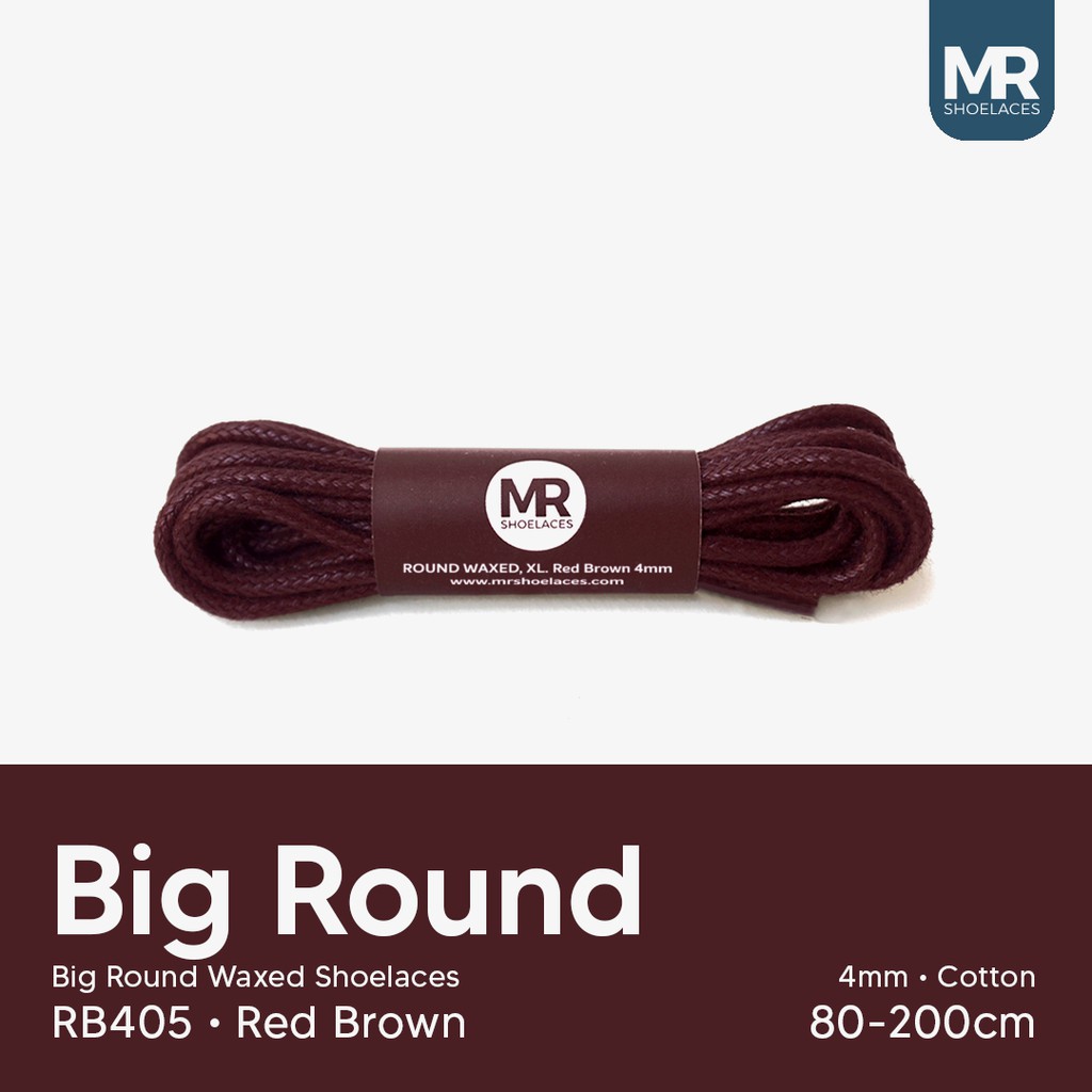KATUN LILIN MR Shoelaces RB405 สีน้ําตาลแดง (สีน้ําตาลแดง) เชือกผูกรองเท้าสําลีกลม 4mm 70cm 80cm 90c