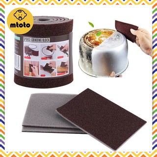 MTOTO แผ่นขัดสนิม Emery sponge แปรงฟองน้ำสำหรับทำความสะอาดห้องครัว ขนาด 9x100 ซม.