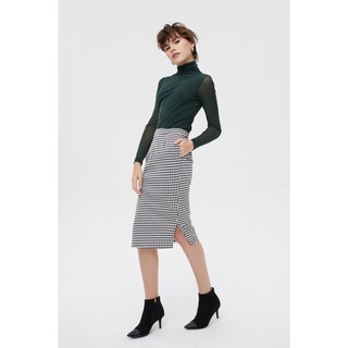 Hamburger Studio Houndstooth Midi Skirt (KS0175)