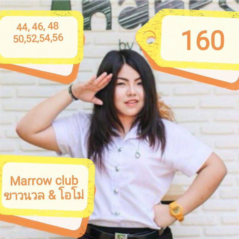เสื้อนักศึกษา​ หญิง ไซส์ใหญ่ พิเศษ จัมโบ้ รอบอก 40-56 นิ้ว สีขาวนวล​ และ​ สีโอโม่ เนื้อดี ราคาถูก​