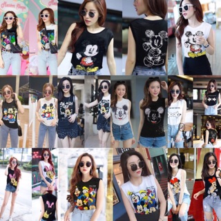 🐭พร้อมส่ง🐭 เสื้อแขนกุดแฟชัน Cotton 💯%