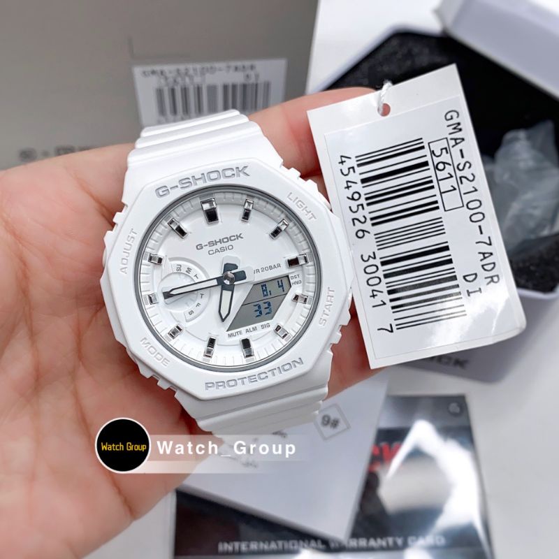 CAISO GMA-S2100-7A Series นาฬิกา GMA-S2100-7A เงินสีขาว GMA-S2100 สายนาฬิกาอุปกรณ์เสริม f178