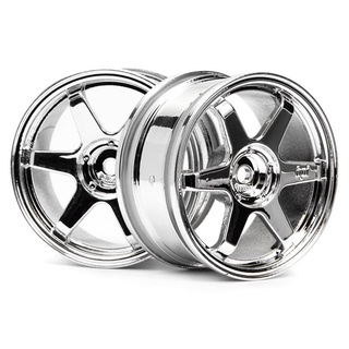 HPI 3837 TE37 WHEELS 26mm CHROME (0mm OFFSET/ 2 pcs.)