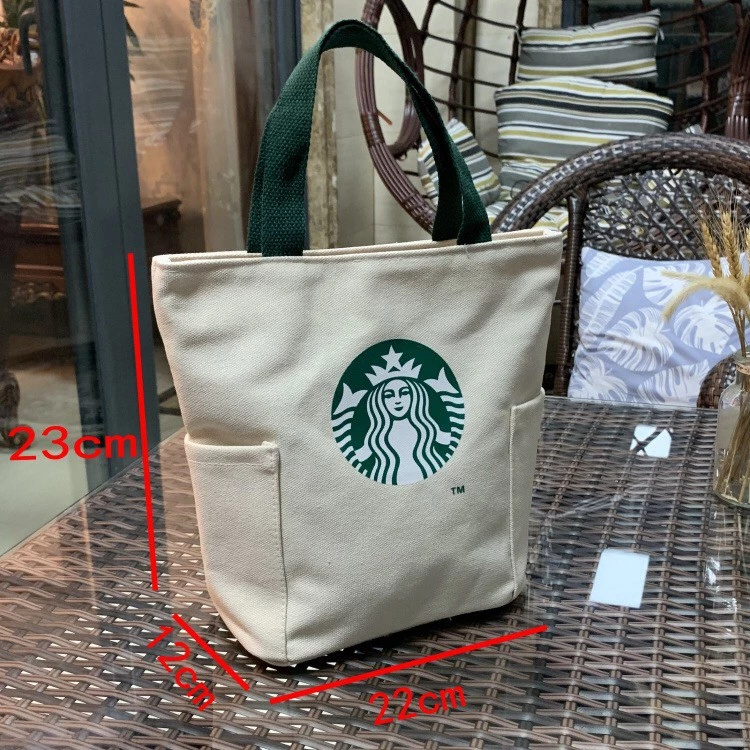 กระเป๋าสตาร์บัค มี7สี มีซิปถุงผ้า กระเป๋าStarbuck พร้อมส่ง -xbk7 thumbnail 4