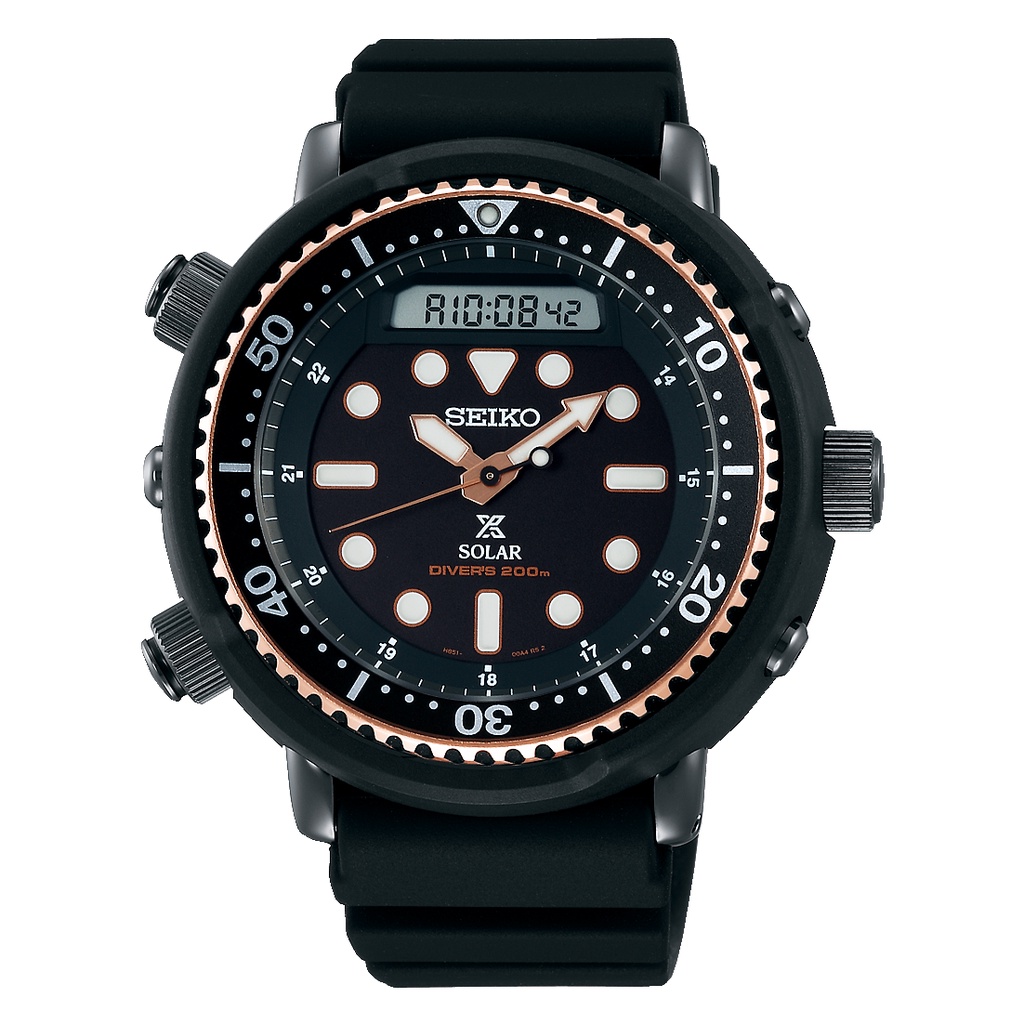 Karnvera Shop นาฬิกาข้อมือผู้ชาย Seiko Prospex"Arnie" Re-Issue Sports Solar Diver's 200M Silicone Band Watch SNJ028P1