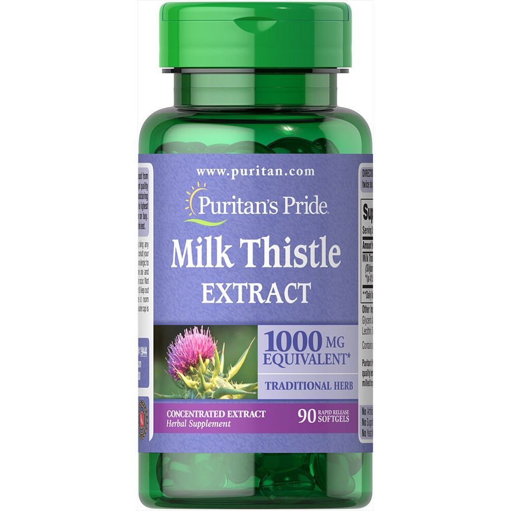 Puritan's Pride Milk Thistle 4:1 Extract 1000 mg (Silymarin)