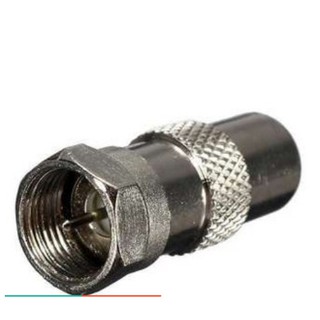 เงิน F ตัวเชื่อมต่อชายกับทีวีปลั๊กอะแดปเตอร์ RF Coaxial Coaxial แปลง