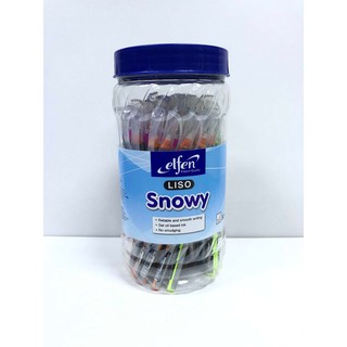 ปากกา elfen liso snowy น้ำเงิน 50 ด้าม ปลีก-ส่ง