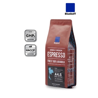 Bluekoff  A4.5 เมล็ดกาแฟไทย อาราบิก้า100% Premium เกรด A คั่วสด ระดับคั่วกลางค่อนเข้ม (Medium-Dark Roast) บรรจุ 250 กรัม