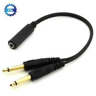 1 / 4 Inch Stereo TRS Female to 2 Dual Male Y Splitter Cable